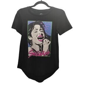 Selena Women Size Small Official Merchandise Neon Graphic High Low Round Hem Tee